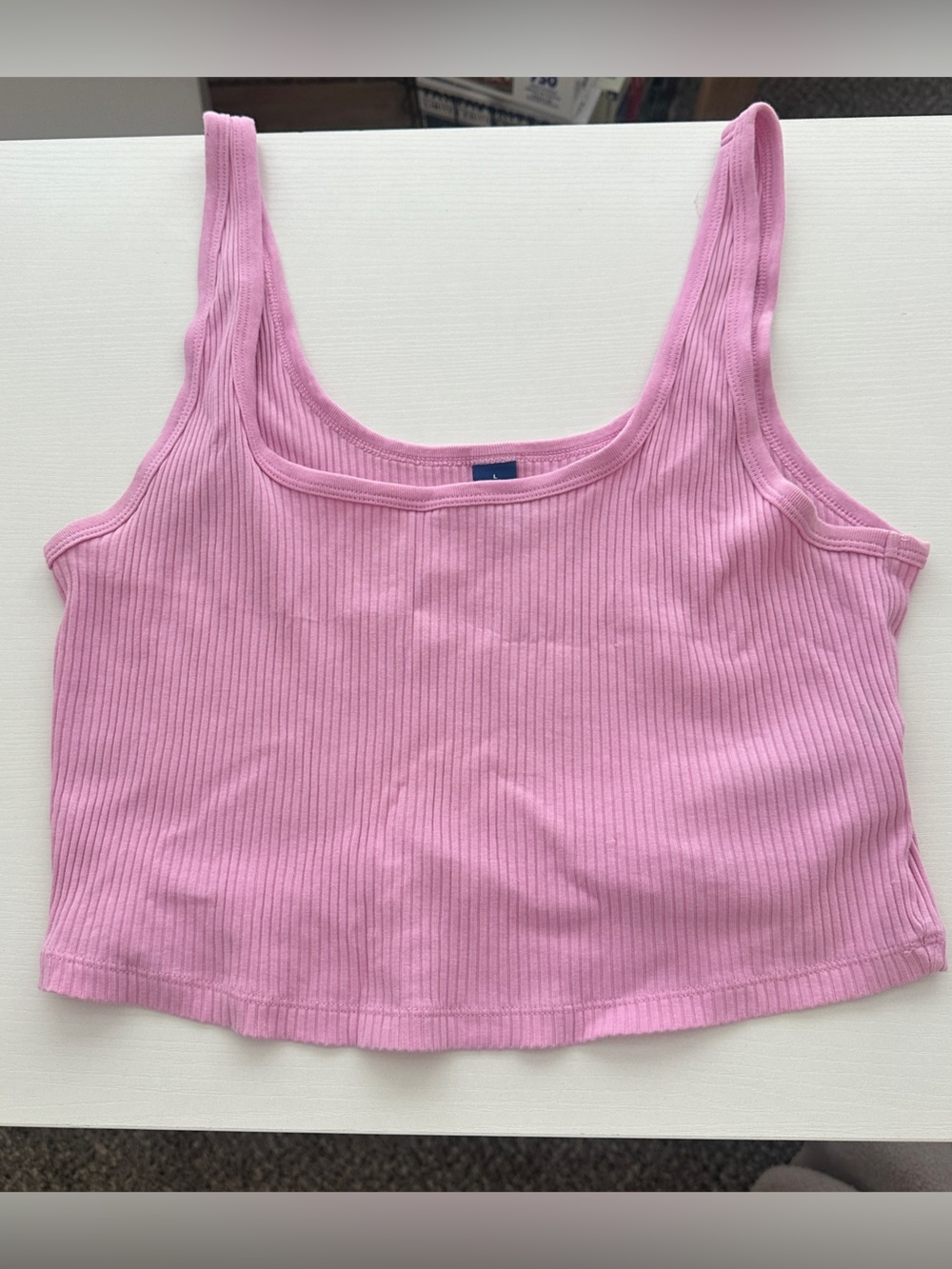 Old Navy Pink Ribbed Tank Crop Top